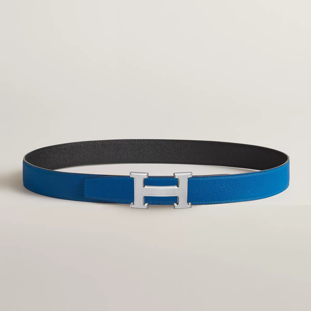 H Guillochee 벨트 버클 & 리버서블 가죽 스트랩 32mm