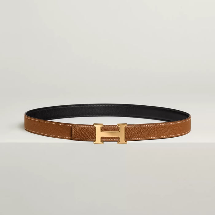 Mini H Belt Buckle & Reversible Leather Strap 24 MM