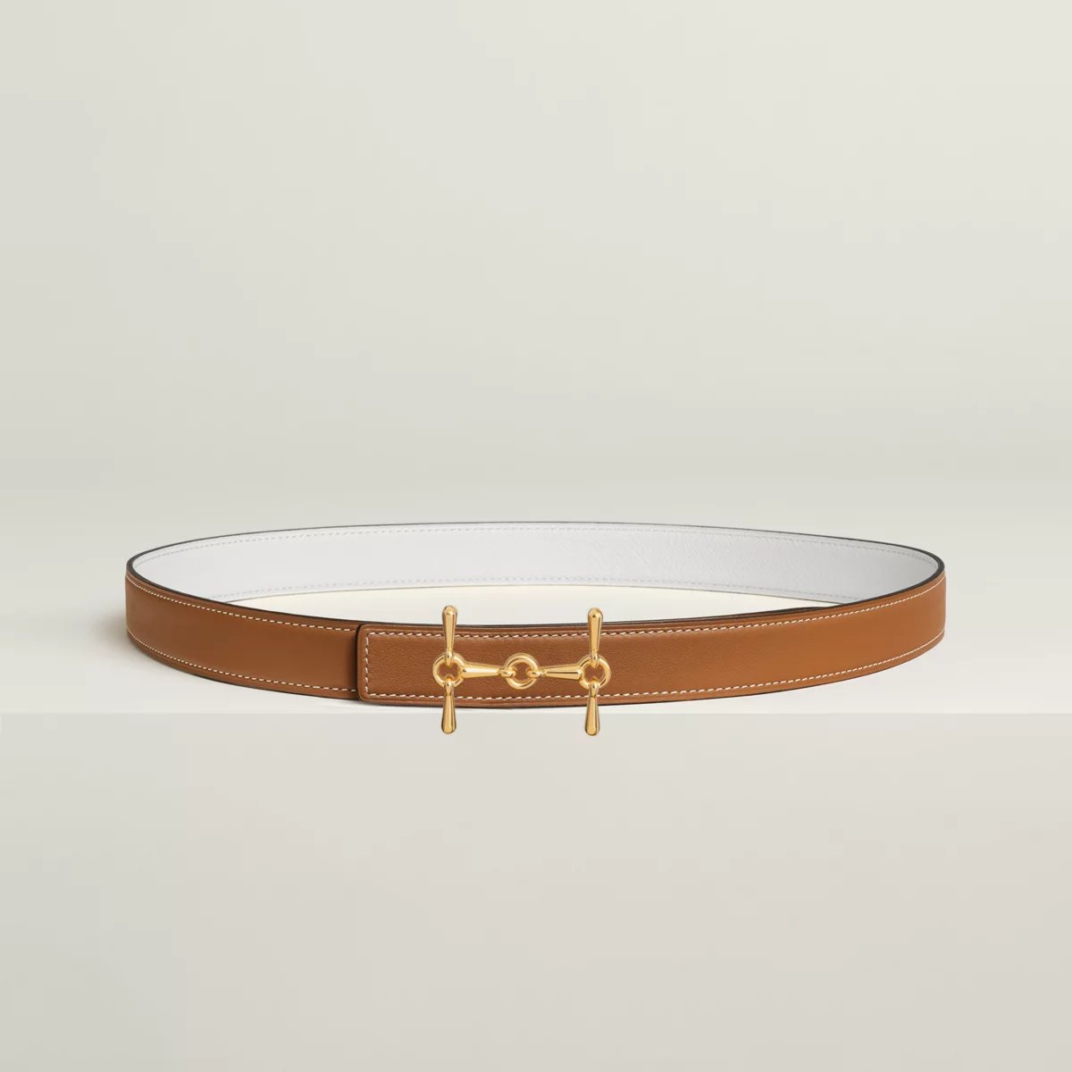 Boucle de ceinture H Equestre & Cuir de ceinture réversible 24 mm