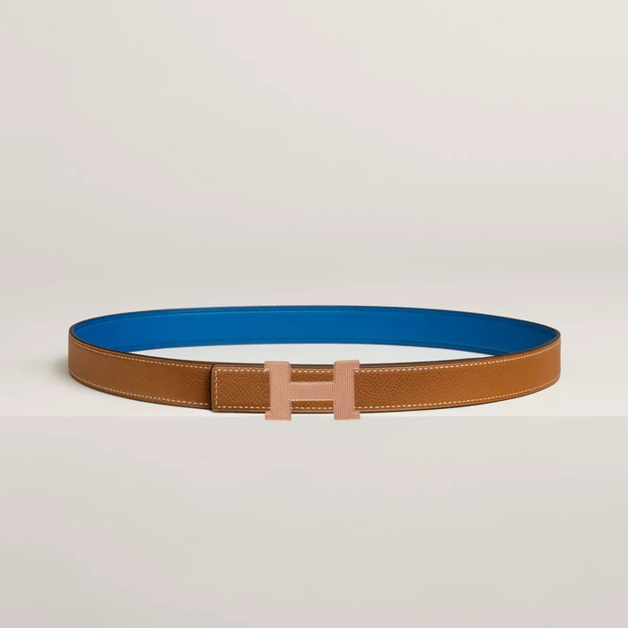 Mini Constance Guillochee Belt Buckle & Reversible Leather Strap 24 MM