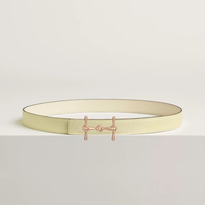 H Equestre Belt Buckle & Reversible Leather Strap 24 MM