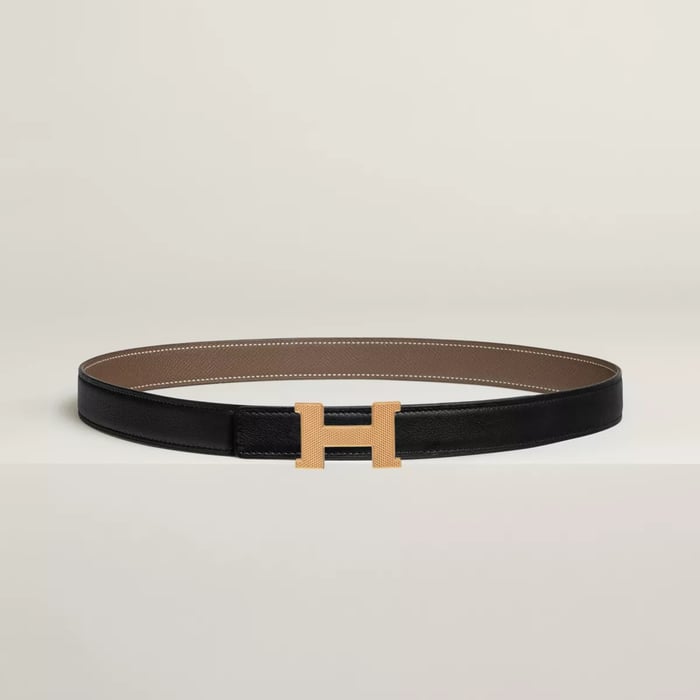 Mini Constance Guillochee belt buckle & Reversible leather strap 24 mm
