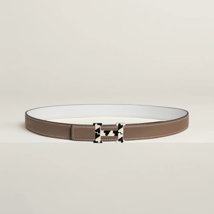 H Email Coeur Belt Buckle & Reversible Leather Strap 24 MM