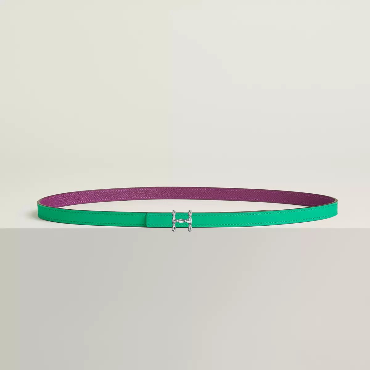 H Torsade belt buckle & Reversible leather strap 13 mm