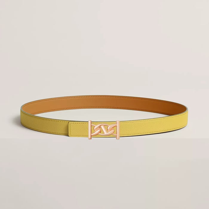 My H Belt Buckle & Reversible Leather Strap 24 MM