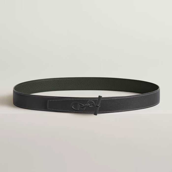 Yachting Belt Buckle & Reversible Leather Strap 32 MM