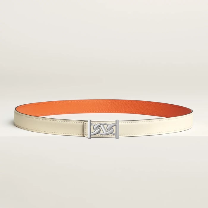 My H Belt Buckle & Reversible Leather Strap 24 MM