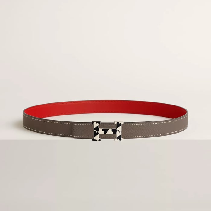 H Email Coeur Belt Buckle & Reversible Leather Strap 24 MM