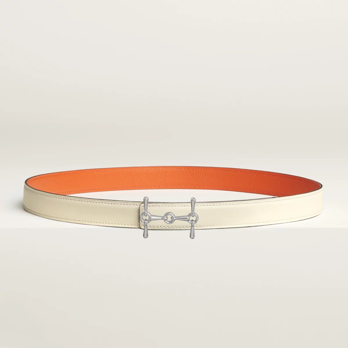 H Equestre belt buckle & Reversible leather strap 24 mm