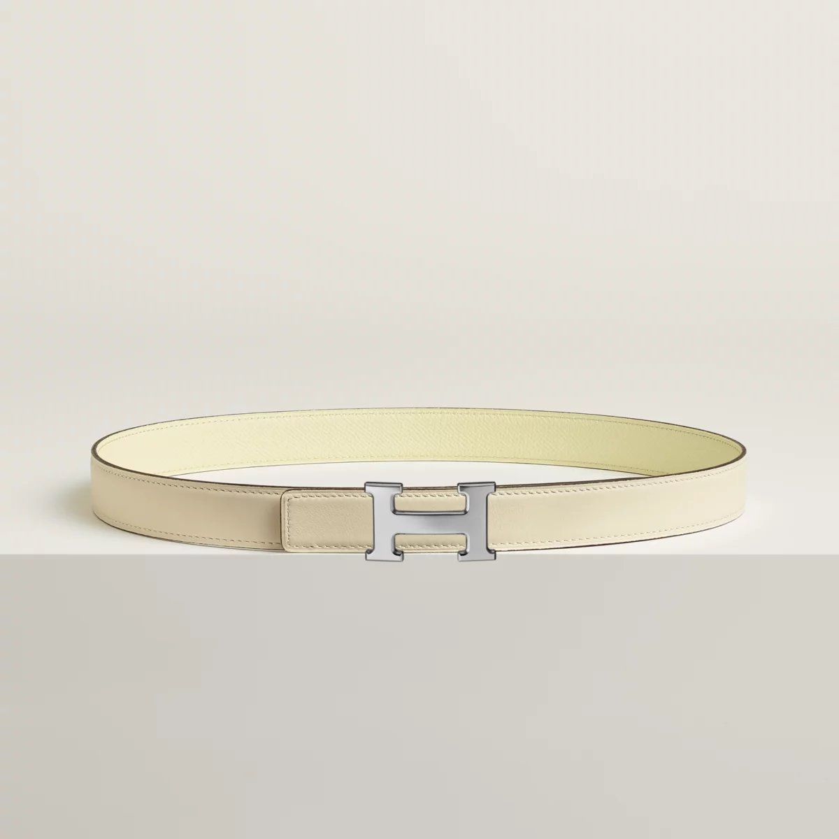 Mini H belt buckle & Reversible leather strap 24 mm