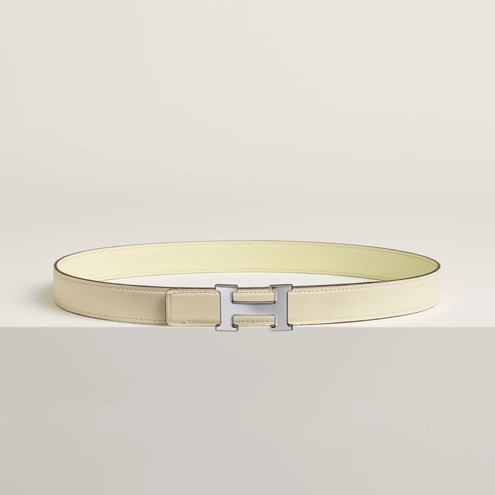 Mini H belt buckle & Reversible leather strap 24 mm
