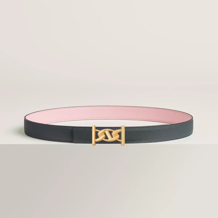 My H Belt Buckle & Reversible Leather Strap 24 MM