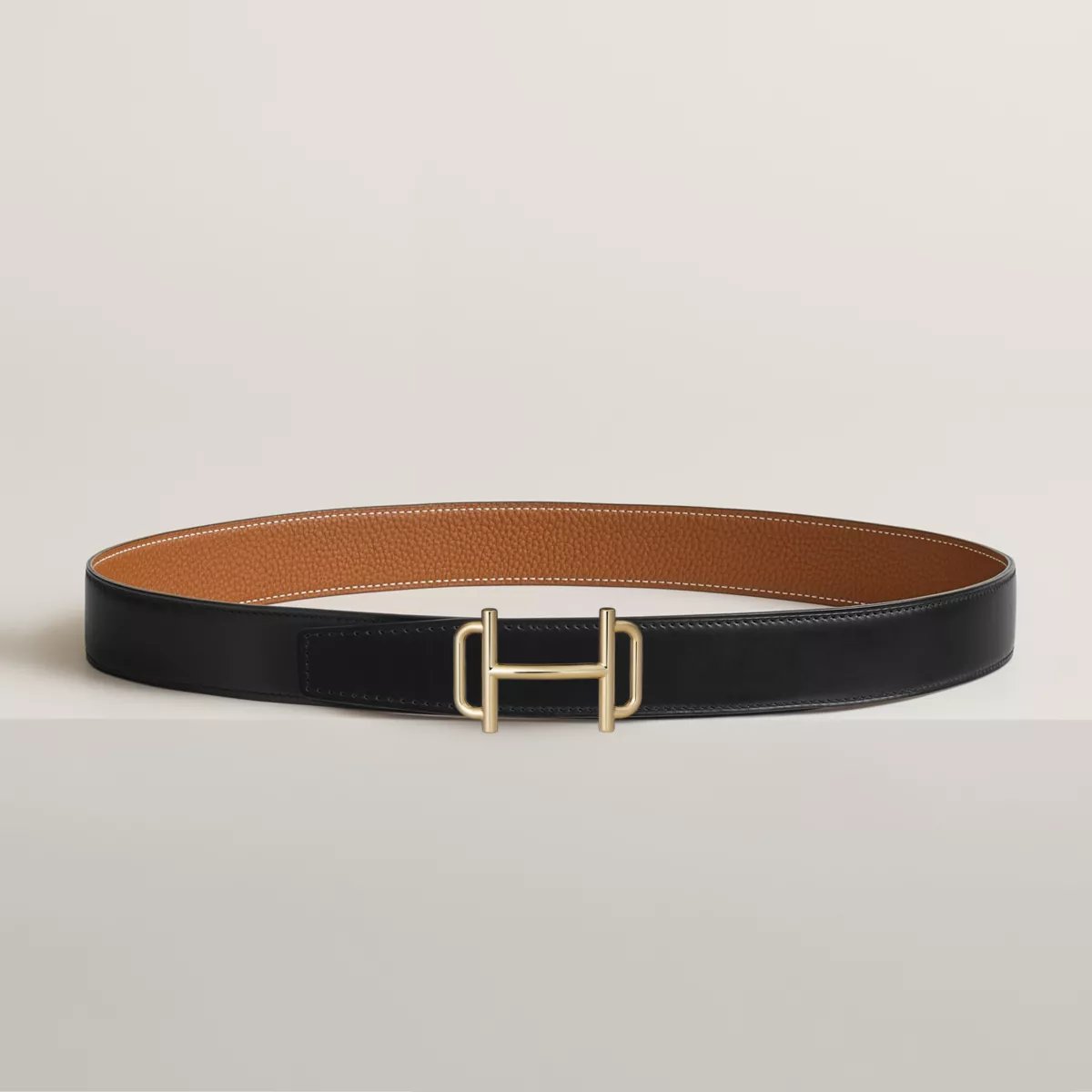 Royal belt buckle & Reversible leather strap 32 mm