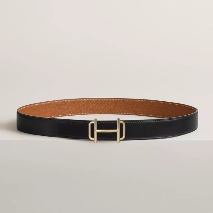 Royal Belt Buckle & Reversible Leather Strap 32 MM