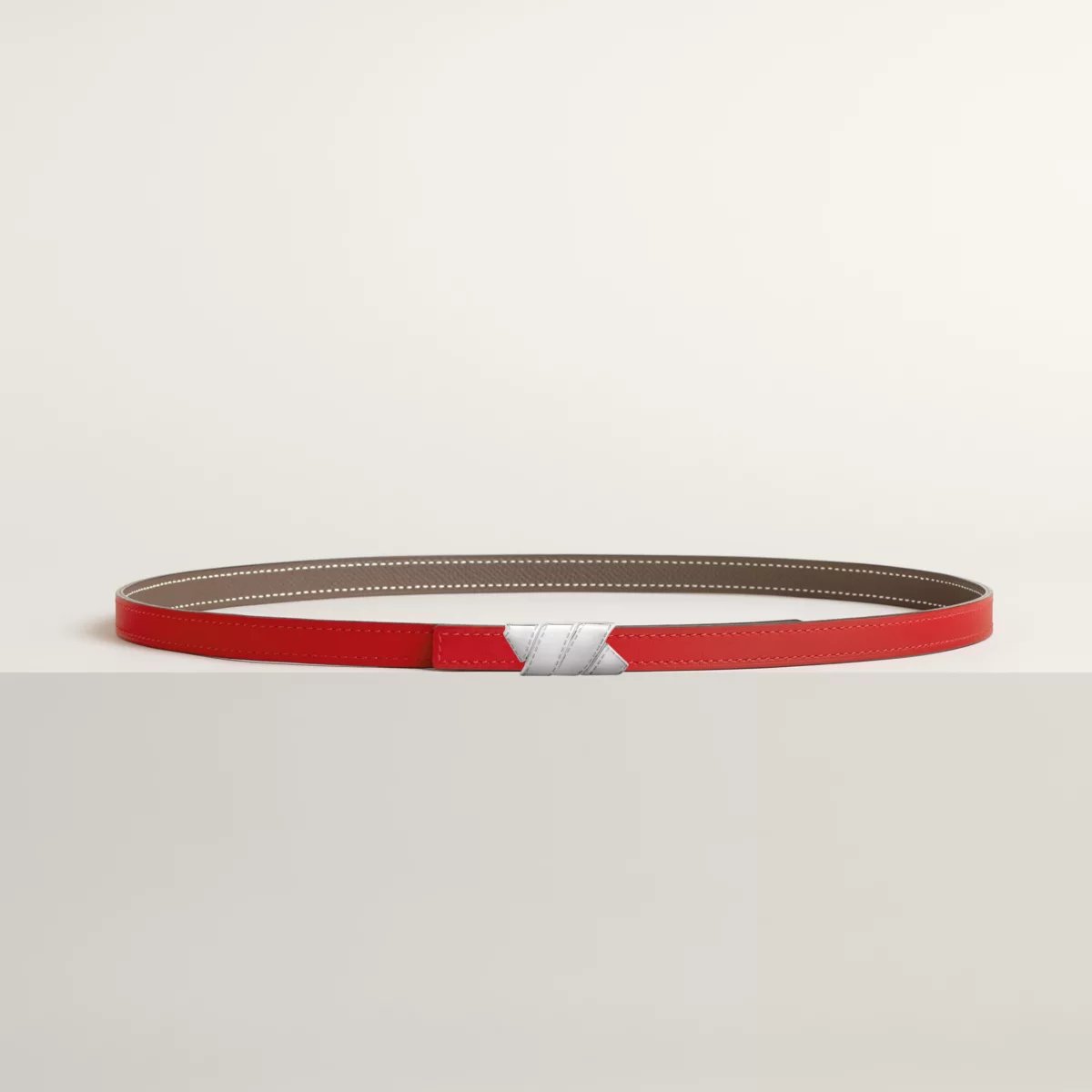 Ruban belt buckle & Reversible leather strap 13 mm