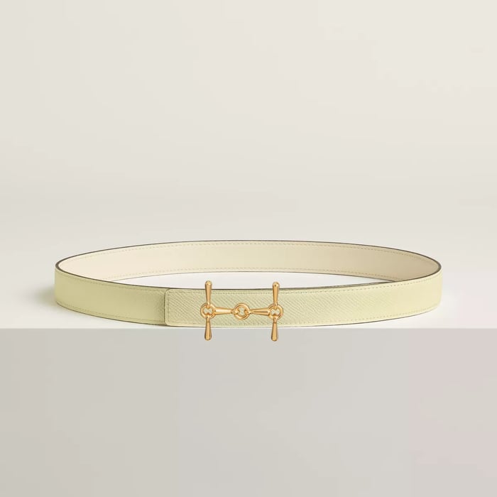 H Equestre Belt Buckle & Reversible Leather Strap 24 MM