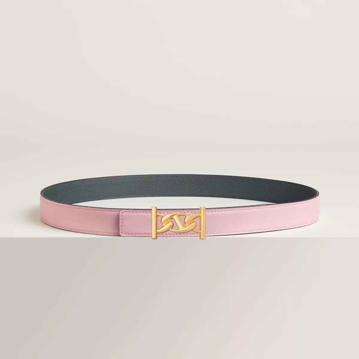 My H belt buckle & Reversible leather strap 24 mm