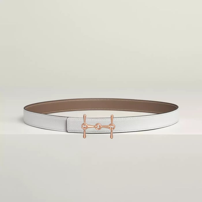 H Equestre Belt Buckle & Reversible Leather Strap 24 MM