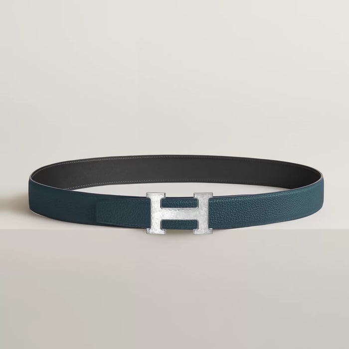 H Martelee Belt Buckle & Reversible Leather Strap 32 MM