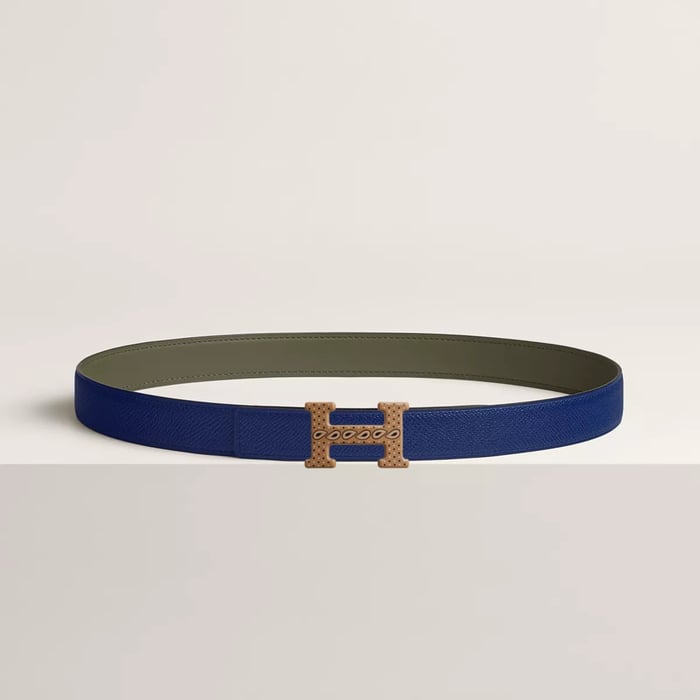 H Email Bandana Belt Buckle & Reversible Leather Strap 24 MM