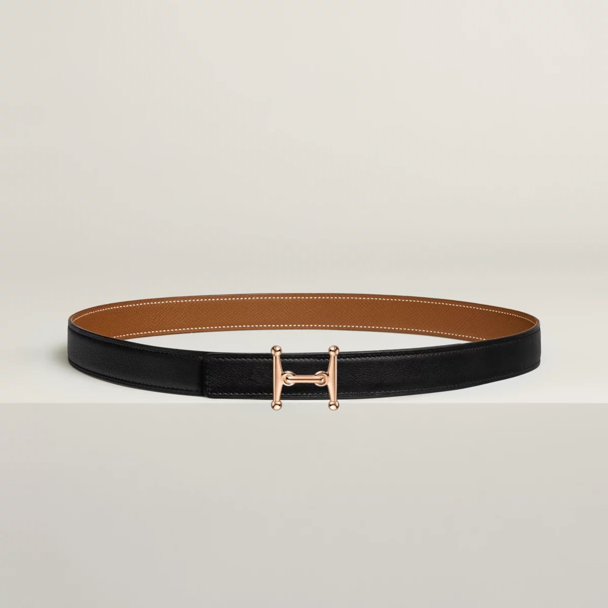 Mors H belt buckle & Reversible leather strap 24 mm