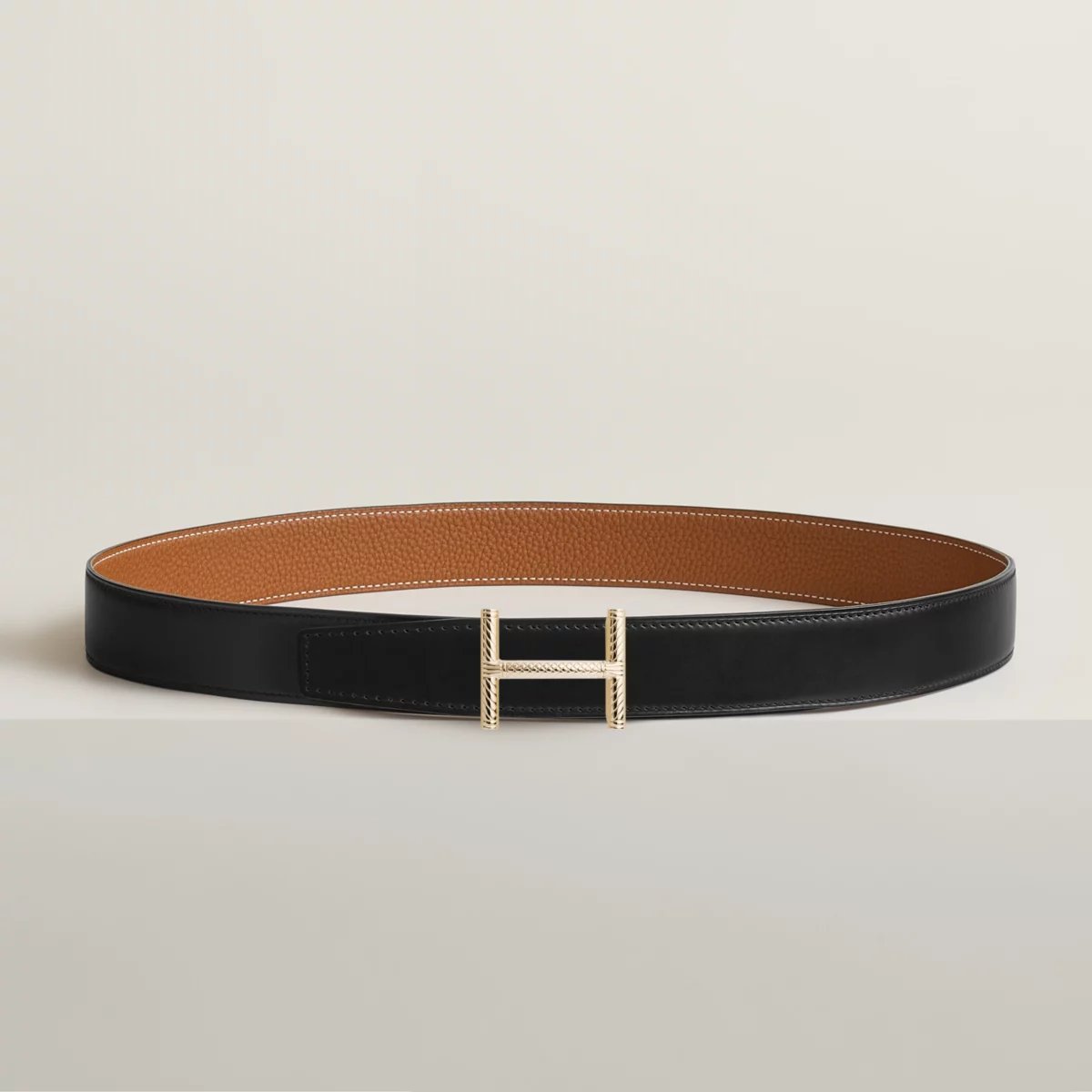 Hisseo belt buckle & Reversible leather strap 32 mm