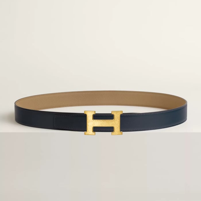 Boucle de ceinture H Martelée & Cuir de ceinture réversible 32 mm