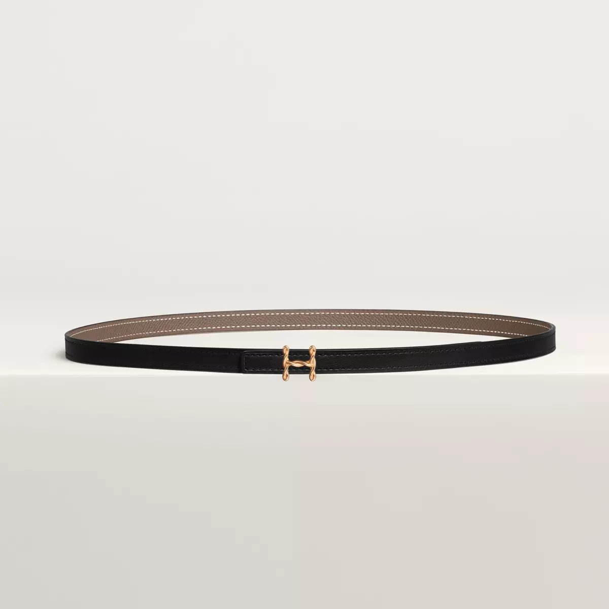 H Torsade belt buckle & Reversible leather strap 13 mm