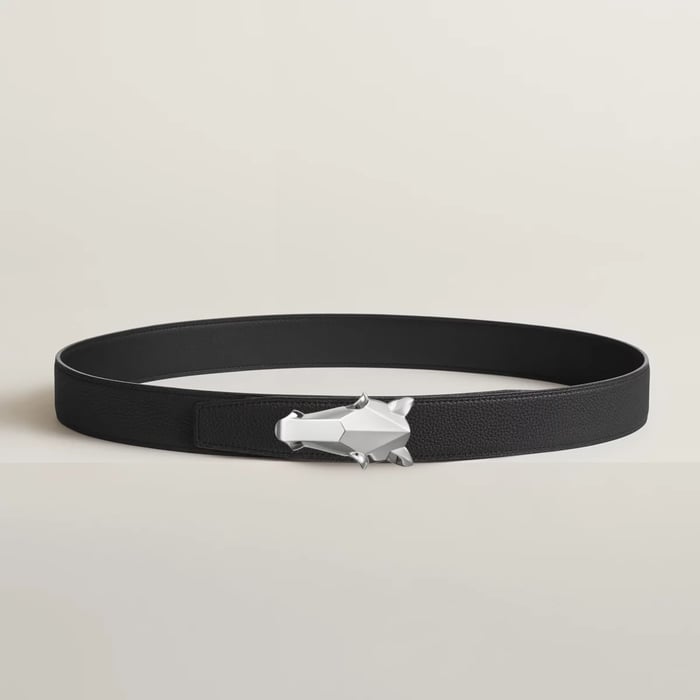 Destrier Belt Buckle & Reversible Leather Strap 32 MM