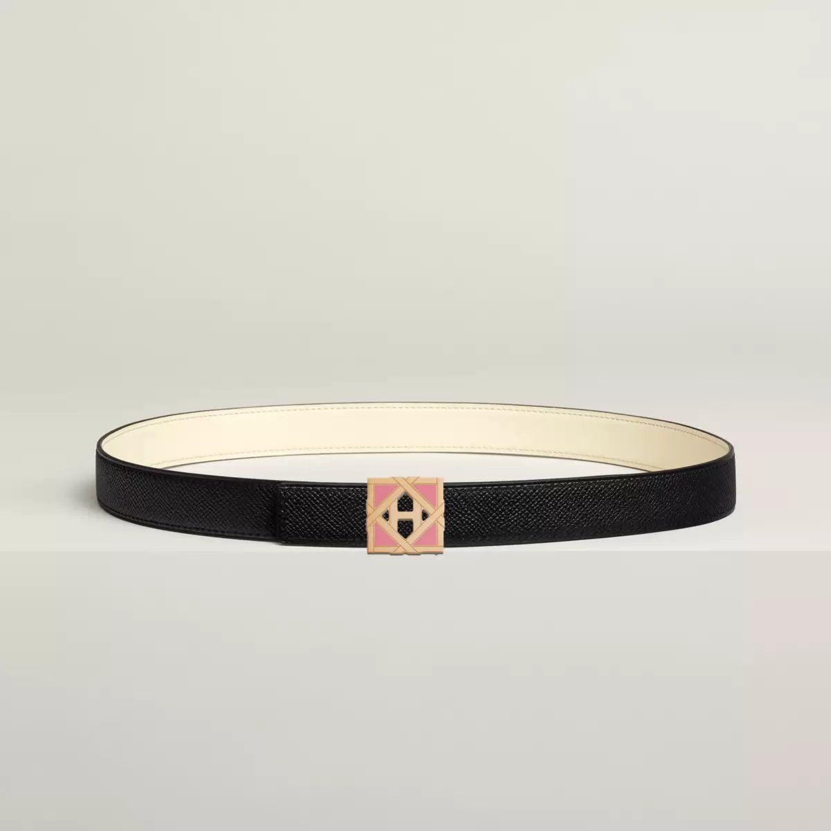 H Roseraie belt buckle & Reversible leather strap 24 mm