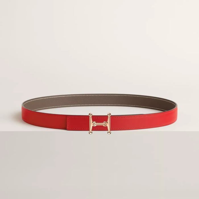 Boucle de ceinture Mors H & Cuir de ceinture réversible 24 mm