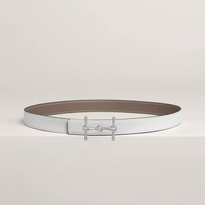 H Equestre Belt Buckle & Reversible Leather Strap 24 MM