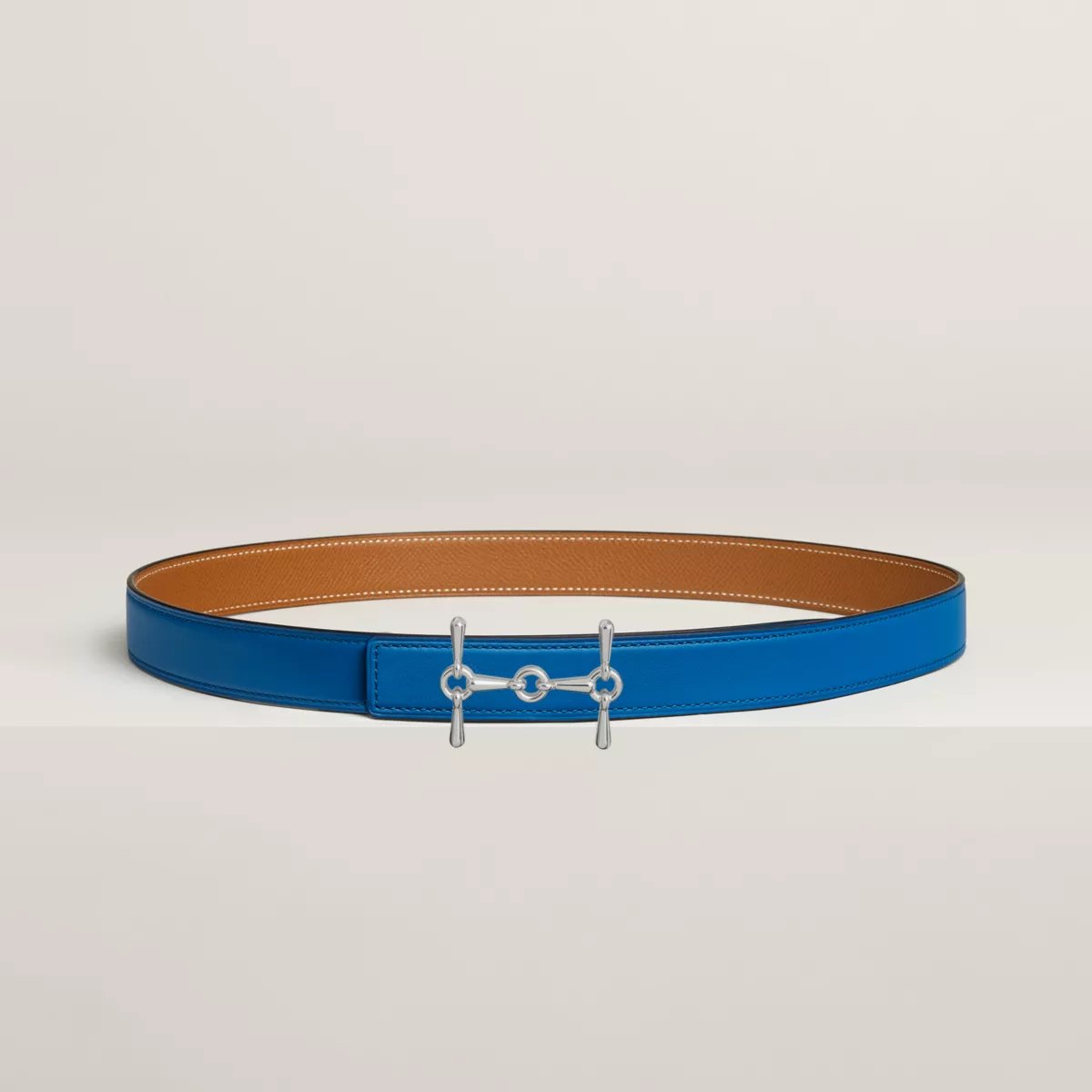H Equestre belt buckle & Reversible leather strap 24 mm