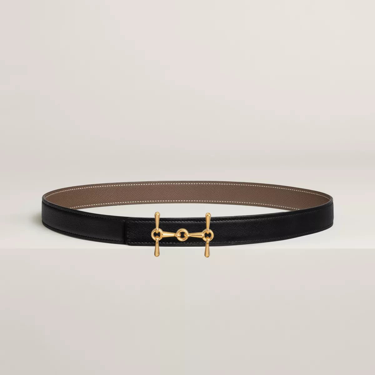 H Equestre belt buckle & Reversible leather strap 24 mm