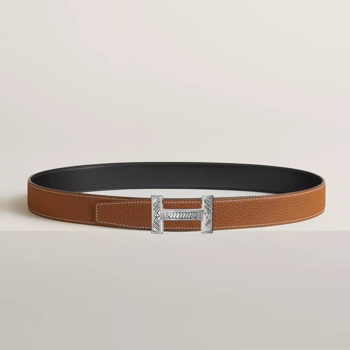 Quizz Touareg Belt Buckle & Reversible Leather Strap 32 MM