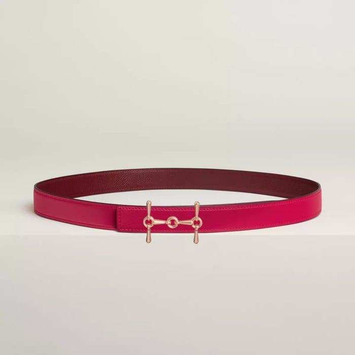 H Equestre belt buckle & Reversible leather strap 24 mm