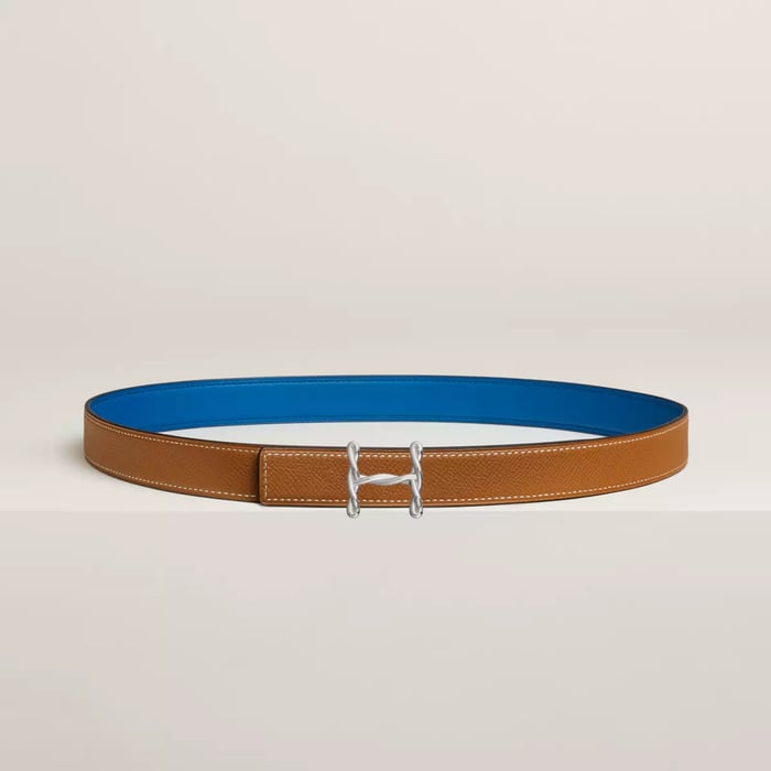 H Torsade Belt Buckle & Reversible Leather Strap 24 MM