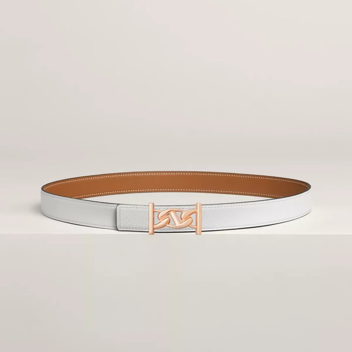 My H Belt Buckle & Reversible Leather Strap 24 MM