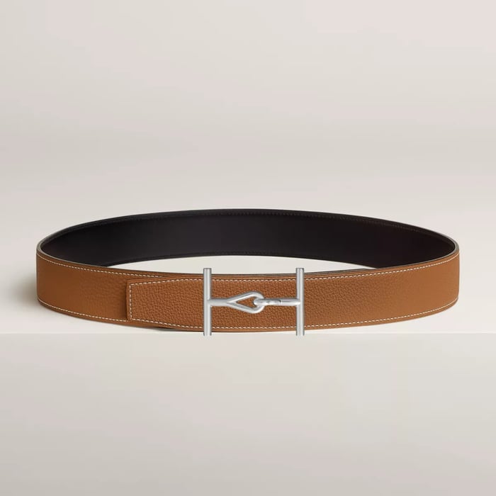 Jumbo Belt Buckle & Reversible Leather Strap 38 MM