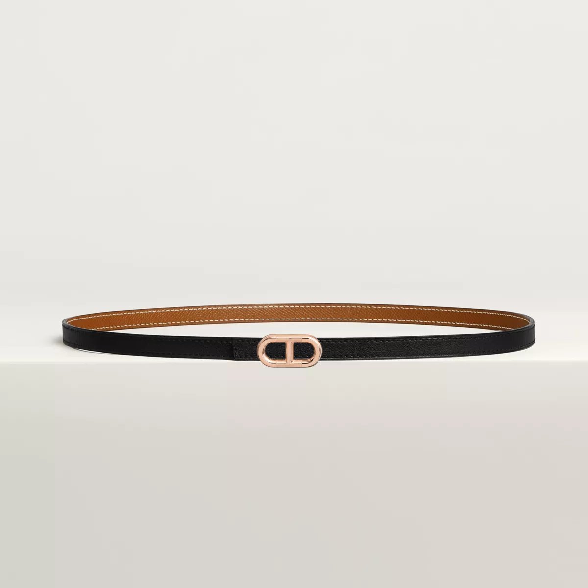 Maillon H belt buckle & Reversible leather strap 13 mm