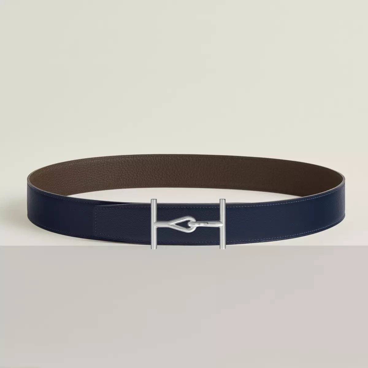 Jumbo belt buckle & Reversible leather strap 38 mm