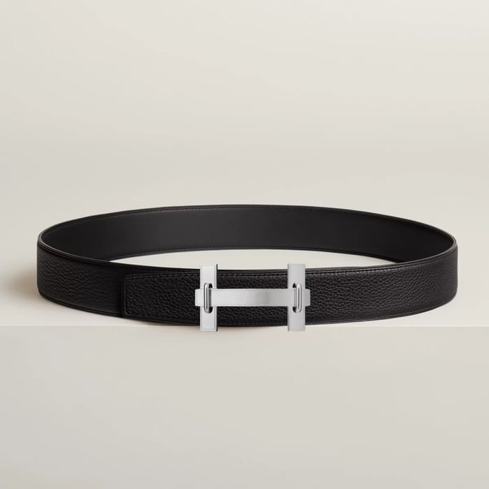H Jumping Belt Buckle & Reversible Leather Strap 38 MM