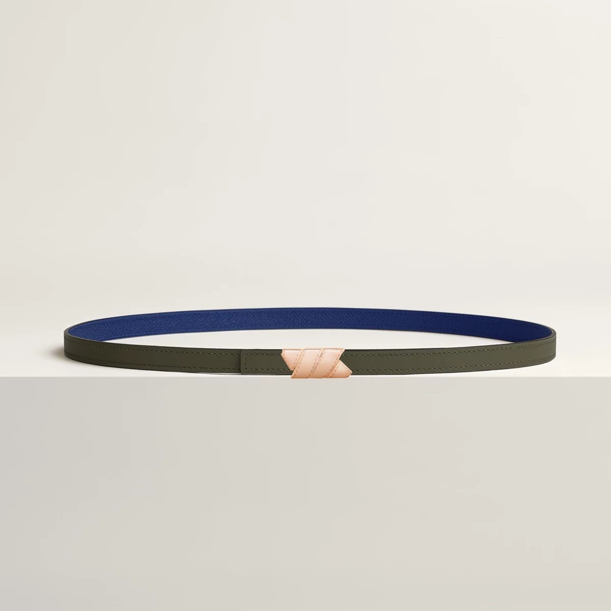 Ruban belt buckle & Reversible leather strap 13 mm