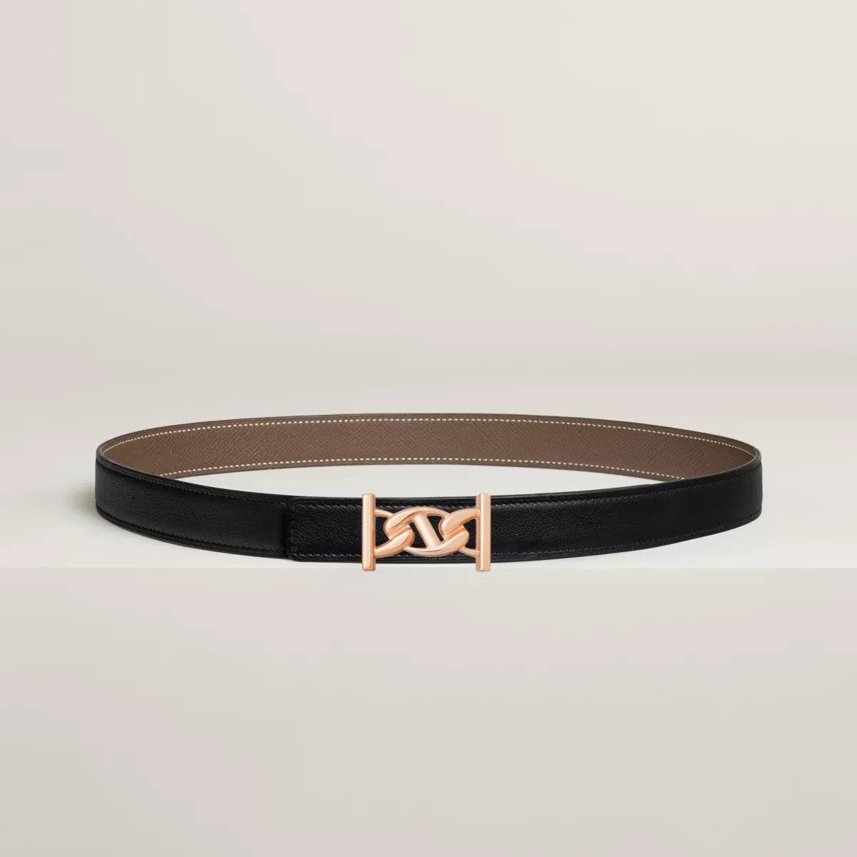 My H belt buckle & Reversible leather strap 24 mm