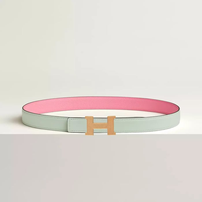 Mini Constance Guillochee belt buckle & Reversible leather strap 24 mm