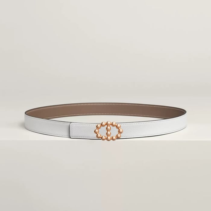 Maillon Bubble Belt Buckle & Reversible Leather Strap 24 MM