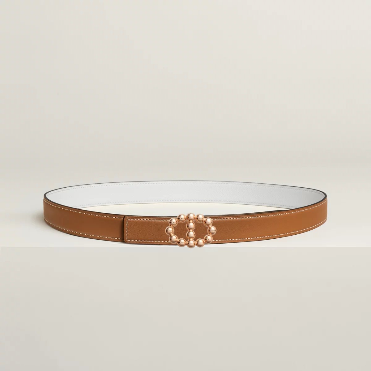 Maillon Bubble belt buckle & Reversible leather strap 24 mm