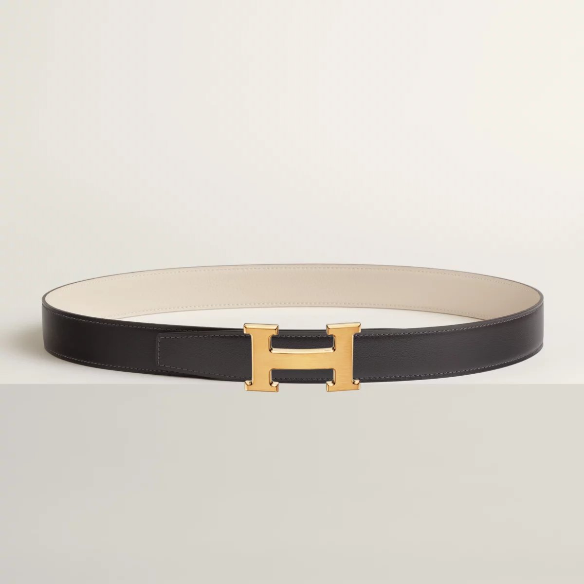 H belt buckle & Reversible leather strap 32 mm