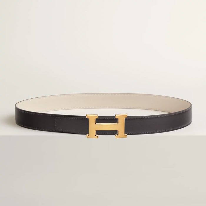 H belt buckle & Reversible leather strap 32 mm