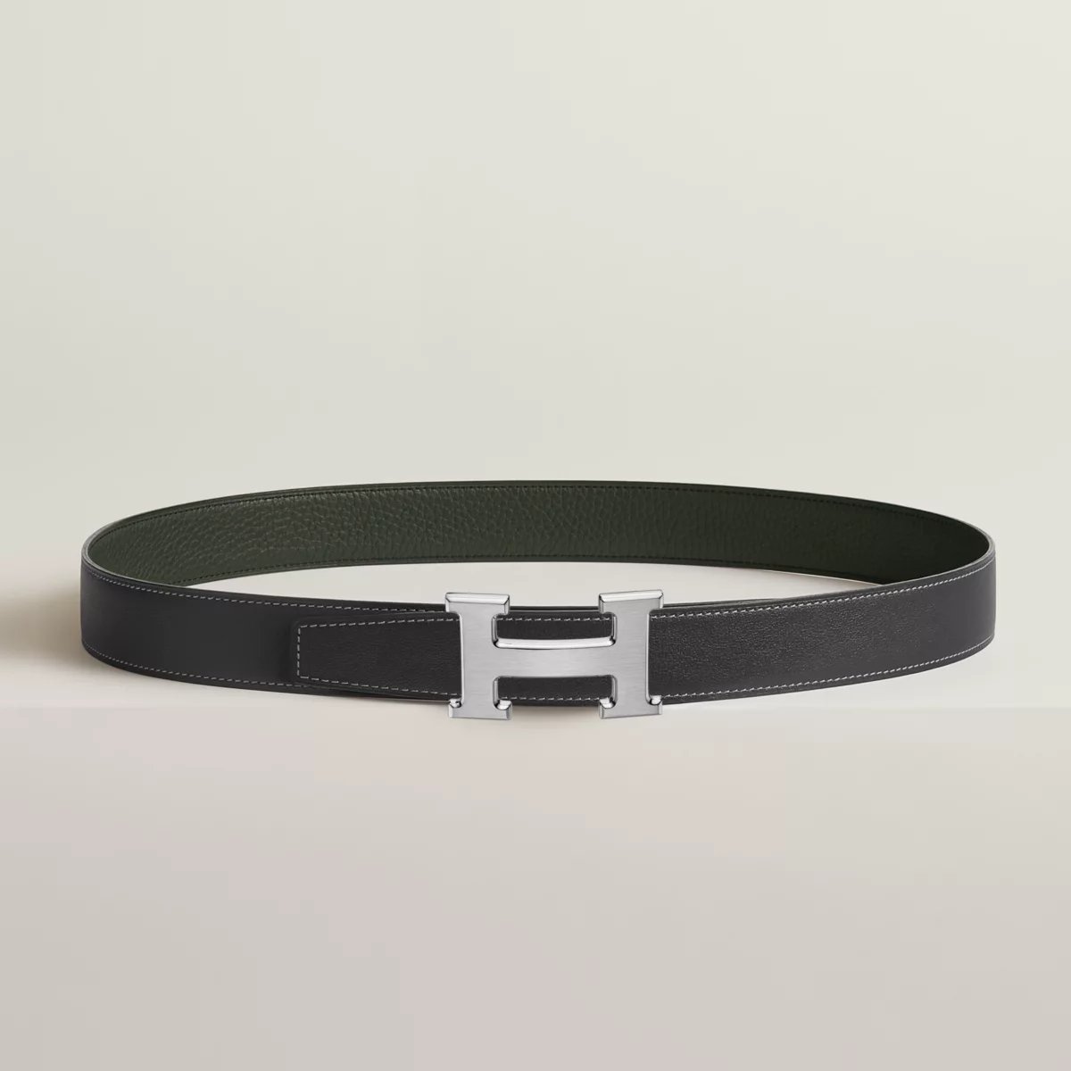 H belt buckle & Reversible leather strap 32 mm